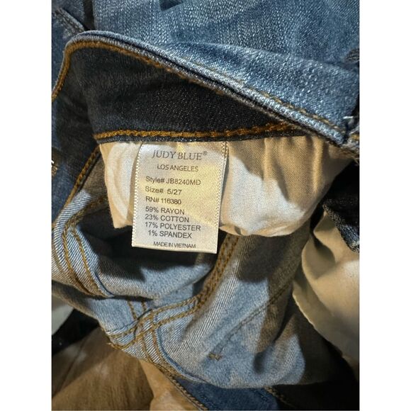 JUDY BLUE LOS ANGELES Women’s Medium Wash Distressed Skinny Fit Jeans Style #JB8 - Picture 6 of 7